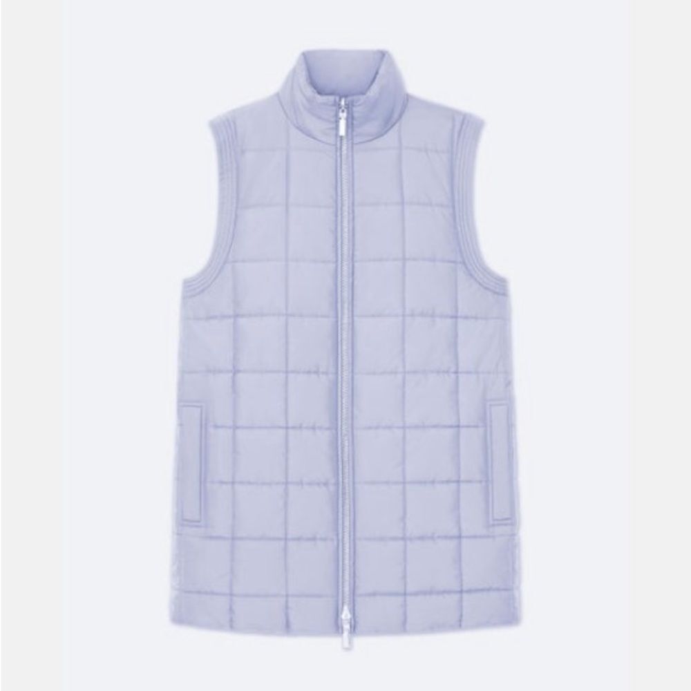 NWT Lafayette 148 NY Recycled Poly Reversible Puffer Vest 3X Wild Bluet